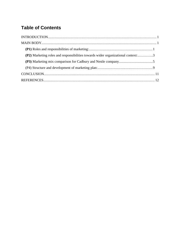 Roles and Responsibilities of Marketing, Marketing Mix Comparison, and ...