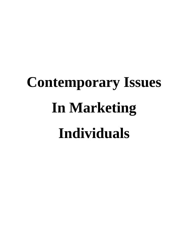 contemporary issues in marketing management assignment