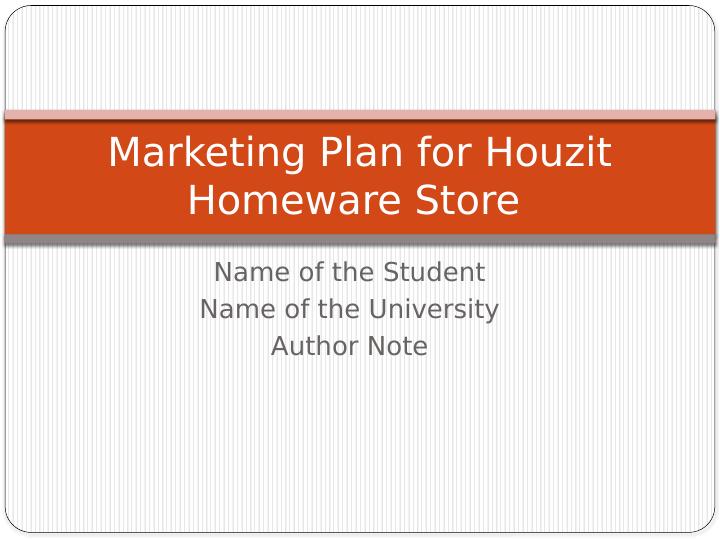 Marketing Plan for Houzit Homeware Store_1