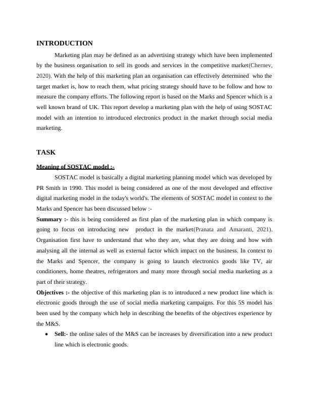 Marketing Plan for Marks and Spencer using SOSTAC Model