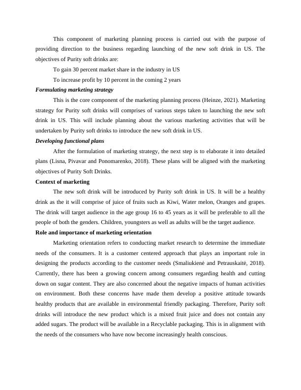 Purity Soft Drinks Ltd's Marketing Planning and Segment