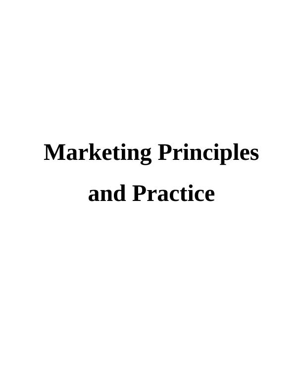 Marketing Principles And Practice Desklib