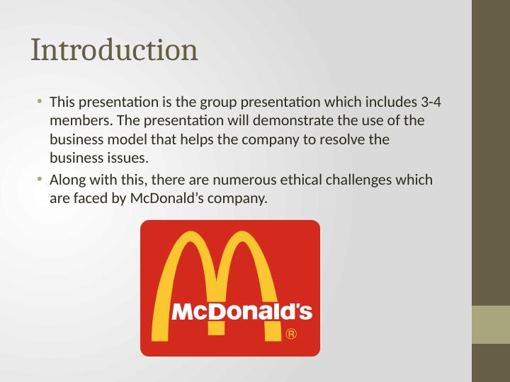 McDonald's Company Business Model and Ethical Challenges