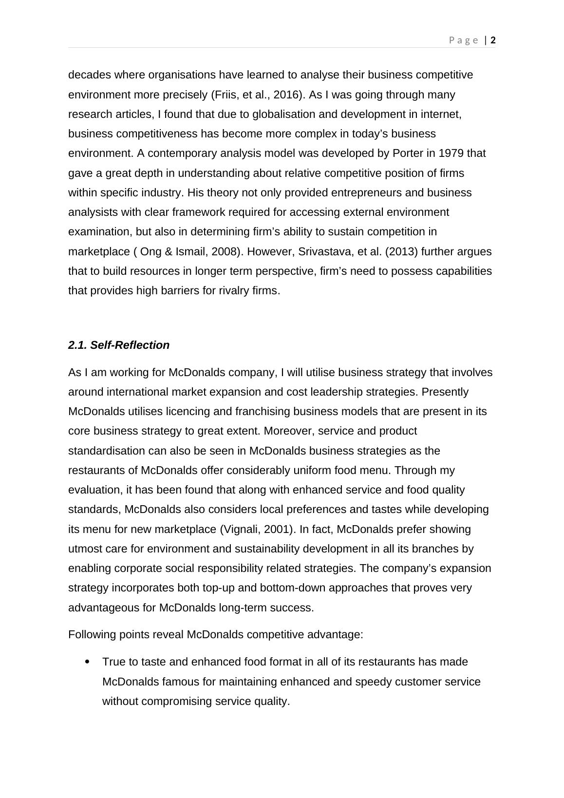 Business Strategy For McDonald's: Analysis And Self-Reflection