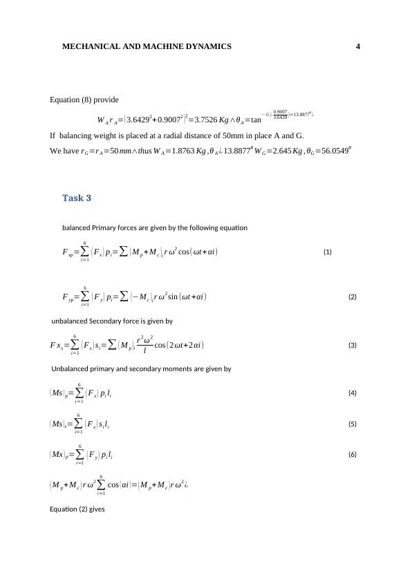 Mechanical and Machine Dynamics Desklib
