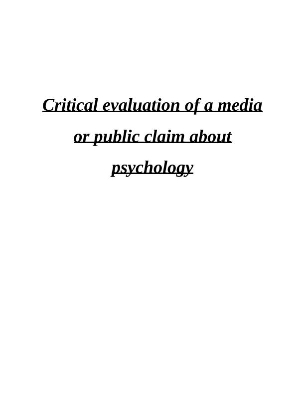 Influence of Media on Human Psychology: Critical Evaluation of Ivermectin Claim for COVID-19_1