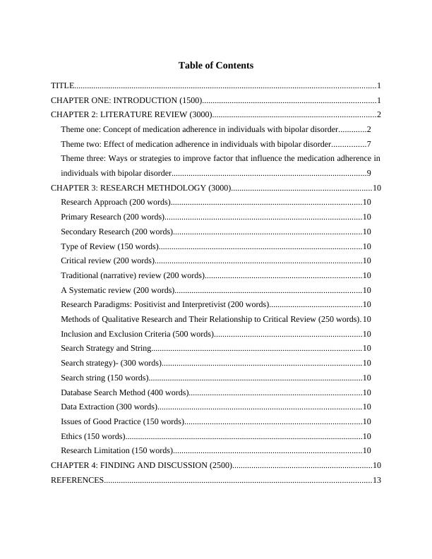 Factors Influencing Medication Adherence in Bipolar Disorder | Desklib