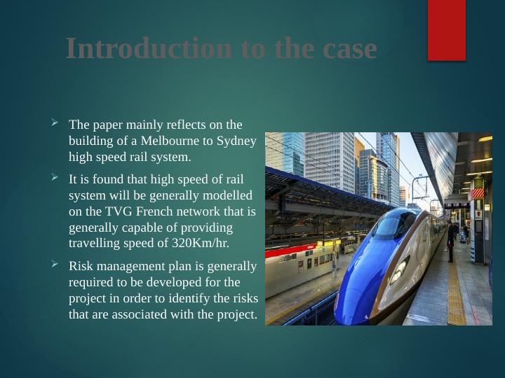 Building of a Melbourne to Sydney High Speed Rail System: A Risk Management Plan_2