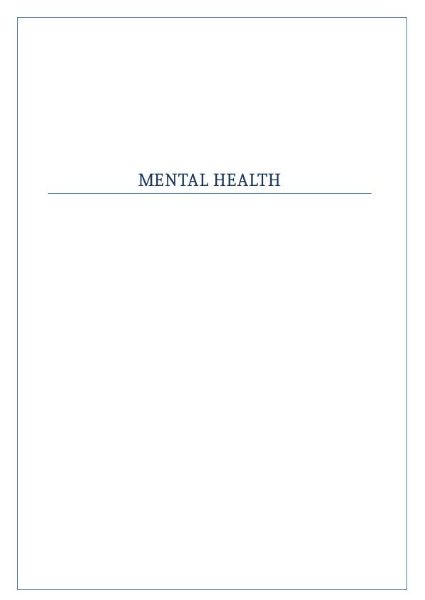Mental Health and its Implications on Aboriginal Culture: A Case Study of Justin_1