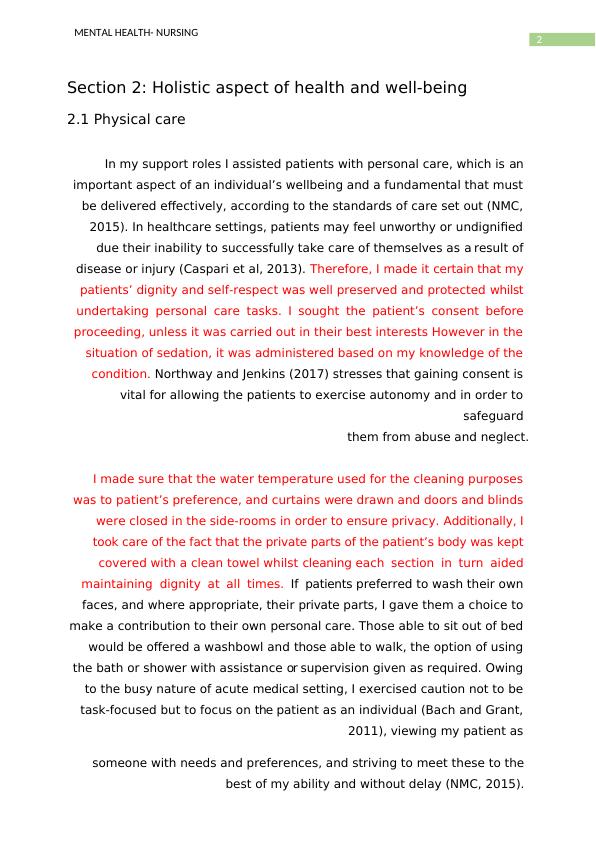 Mental Health Nursing: Personal Statement and External Evidence_3