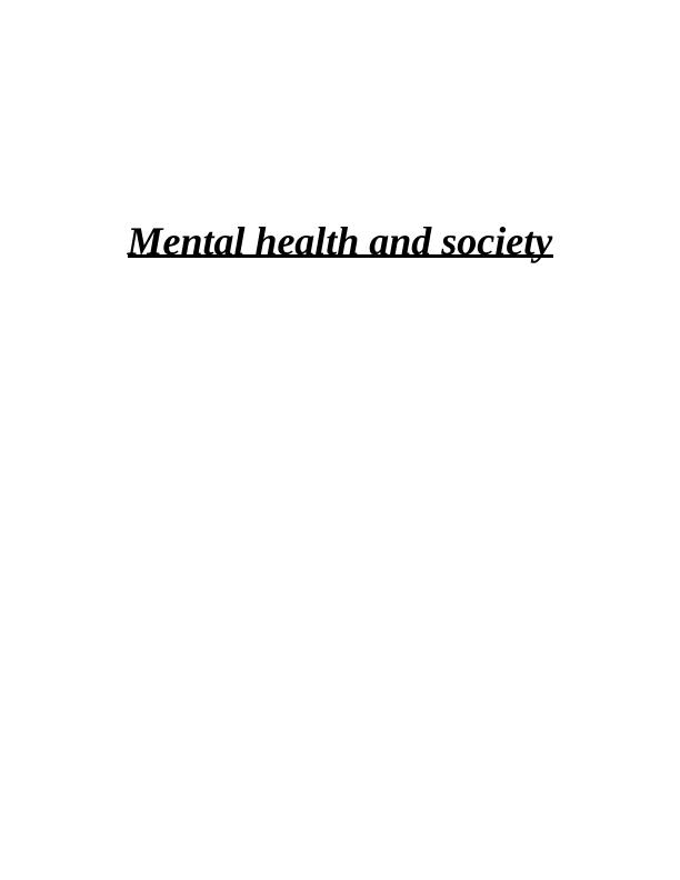 Mental Health Services for Working-Age Adults with Depression | Desklib