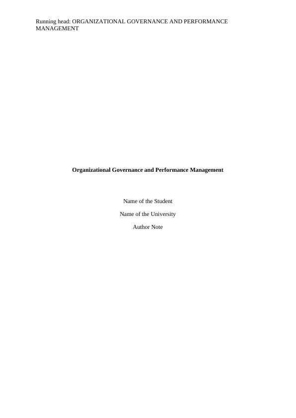 Organizational Governance and Performance Management_1