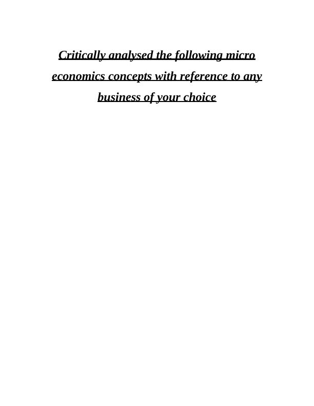 Microeconomics Analysis of Supply and Demand in TESCO