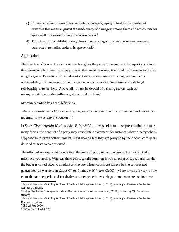 Misrepresentation and Breach of Contract Legal Analysis