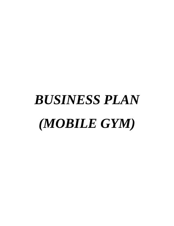 mobile gym business plan