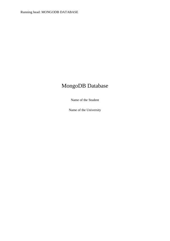 MongoDB Database Implementation and Optimization - Desklib_1