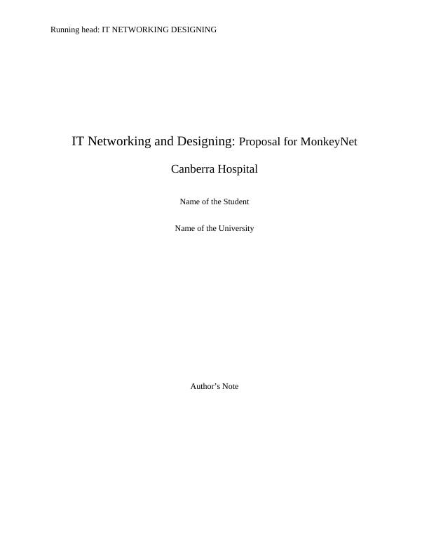 IT Networking and Designing: Proposal for MonkeyNet_1