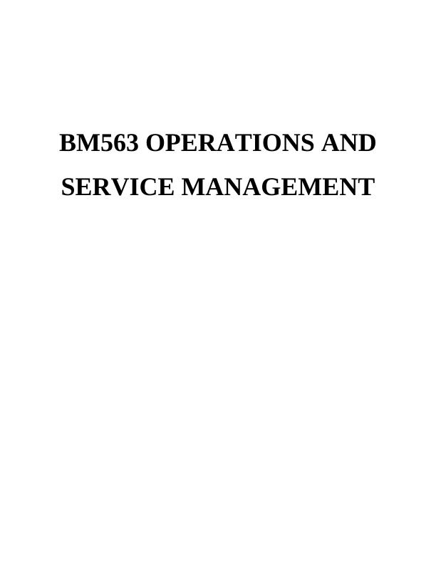 Operations and Service Management of Morrisons: Quality Management Standards, Technology and Support Functions_1