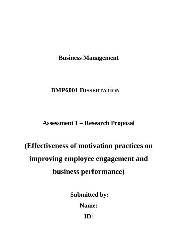 Effectiveness of Motivation Practices on Employee Engagement and Business Performance at Sainsbury’s_1