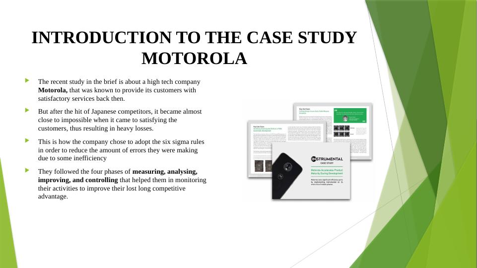 motorola six sigma case study ppt
