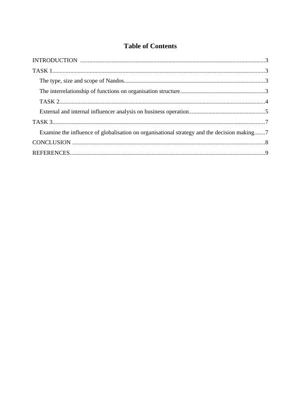 Interrelationship of Functions and Globalisation on Organisational ...