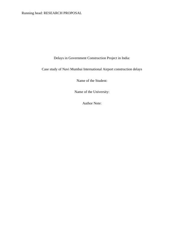 Delays in Government Construction Project in India: Case study of Navi Mumbai International Airport construction delays_1