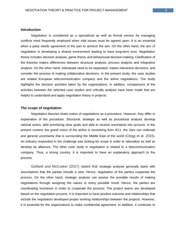 project management negotiation case study