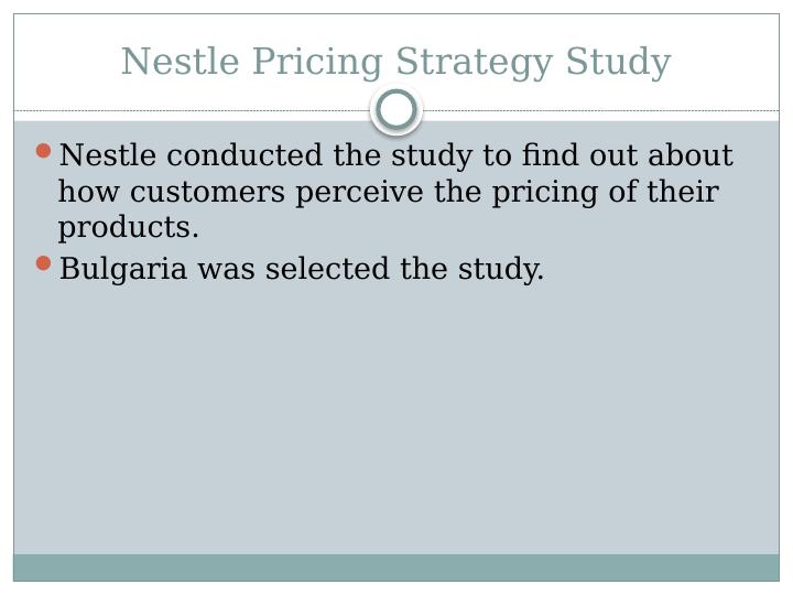 nestle pricing strategy case study
