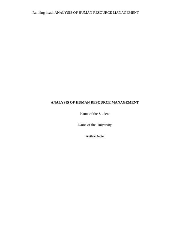 Analysis of Human Resource Management in Nestle_1