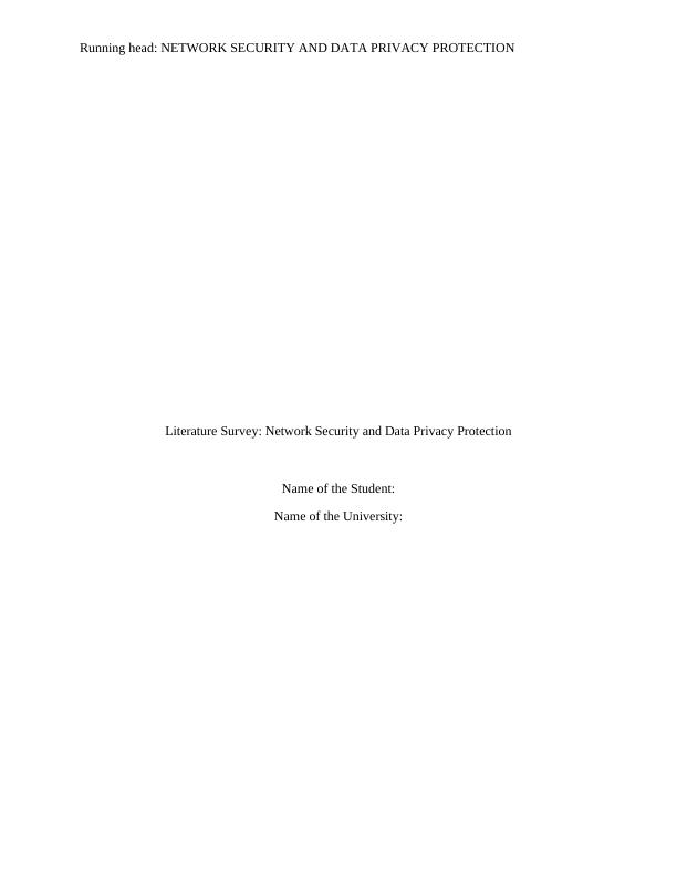 Literature Survey: Network Security and Data Privacy Protection_1