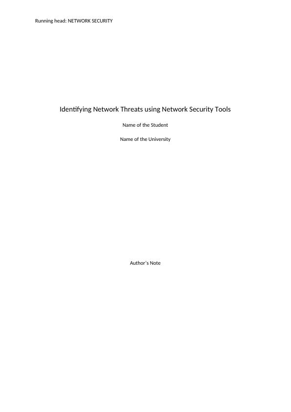 Identifying Network Threats using Network Security Tools_1