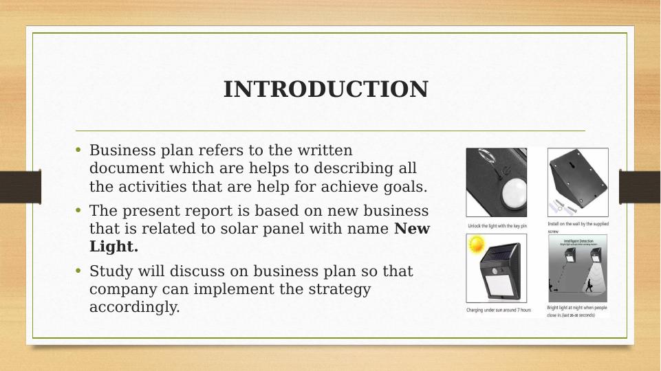 Business Plan For New Light Solar Panel - Desklib