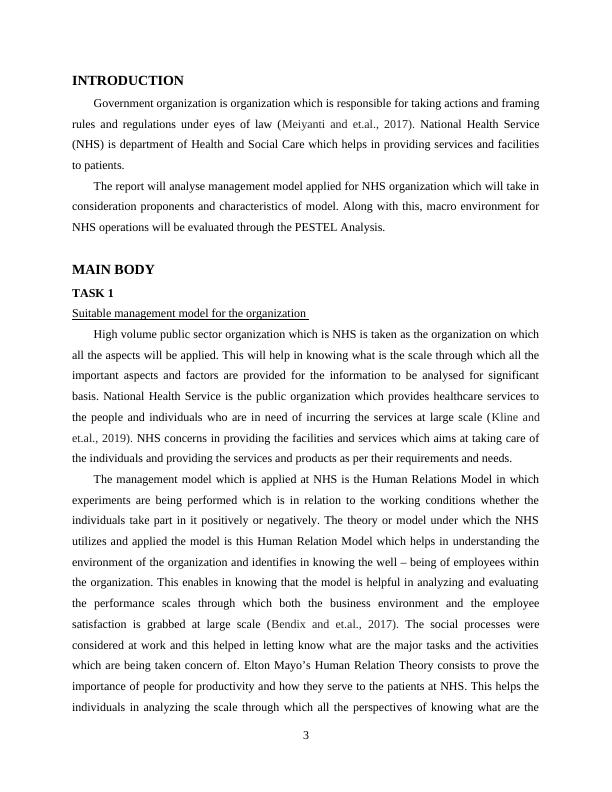 Suitable Management Model and Macro Environment Analysis for NHS - Desklib