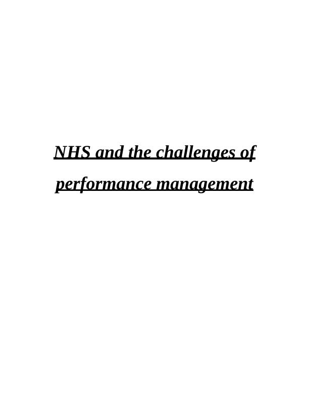 NHS and the challenges of performance management_1