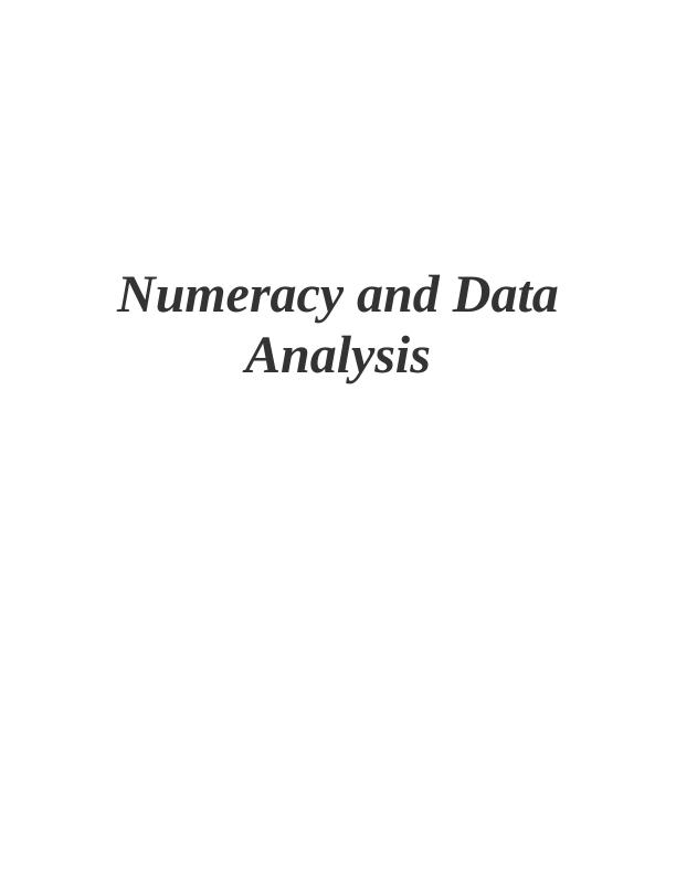 Numeracy and Data Analysis: Statistical Analysis and Linear Forecasting Model_1