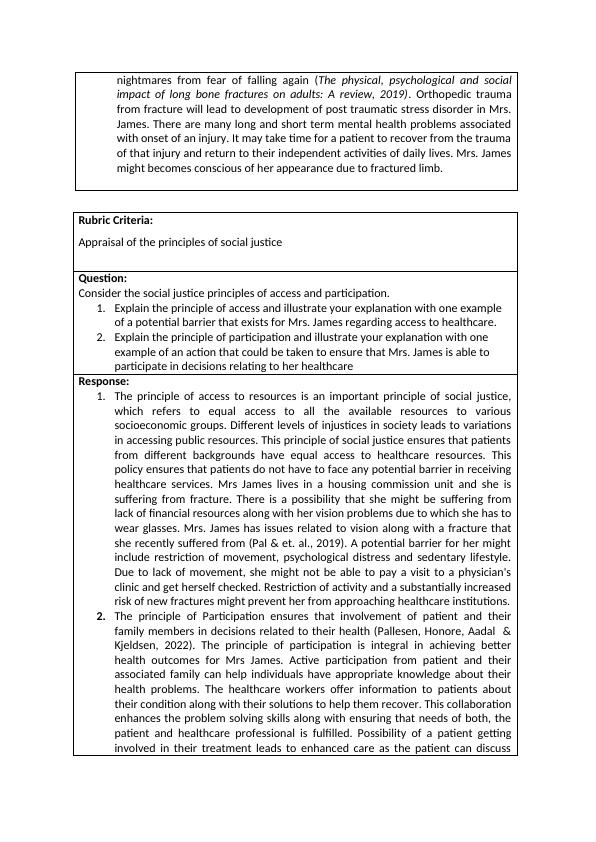 NUR104 Assessment Task 2: Workbook 45% - Musculoskeletal and Psychosocial Changes in Ageing, Social Justice Principles, and Care Planning for Mrs. James_2