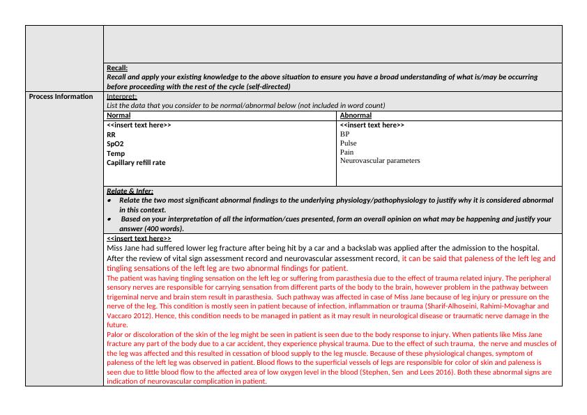 Nursing Assessment And Care Planning For Lower Leg Fracture Patient 