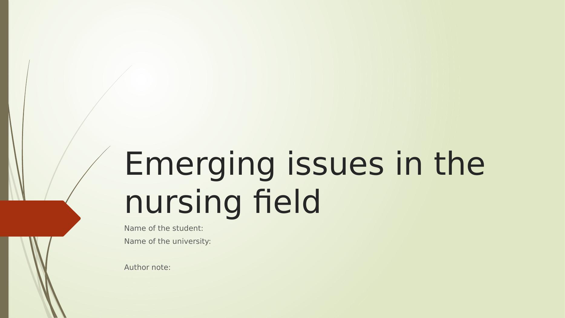 Emerging Issues in the Nursing Field Challenges and Solutions