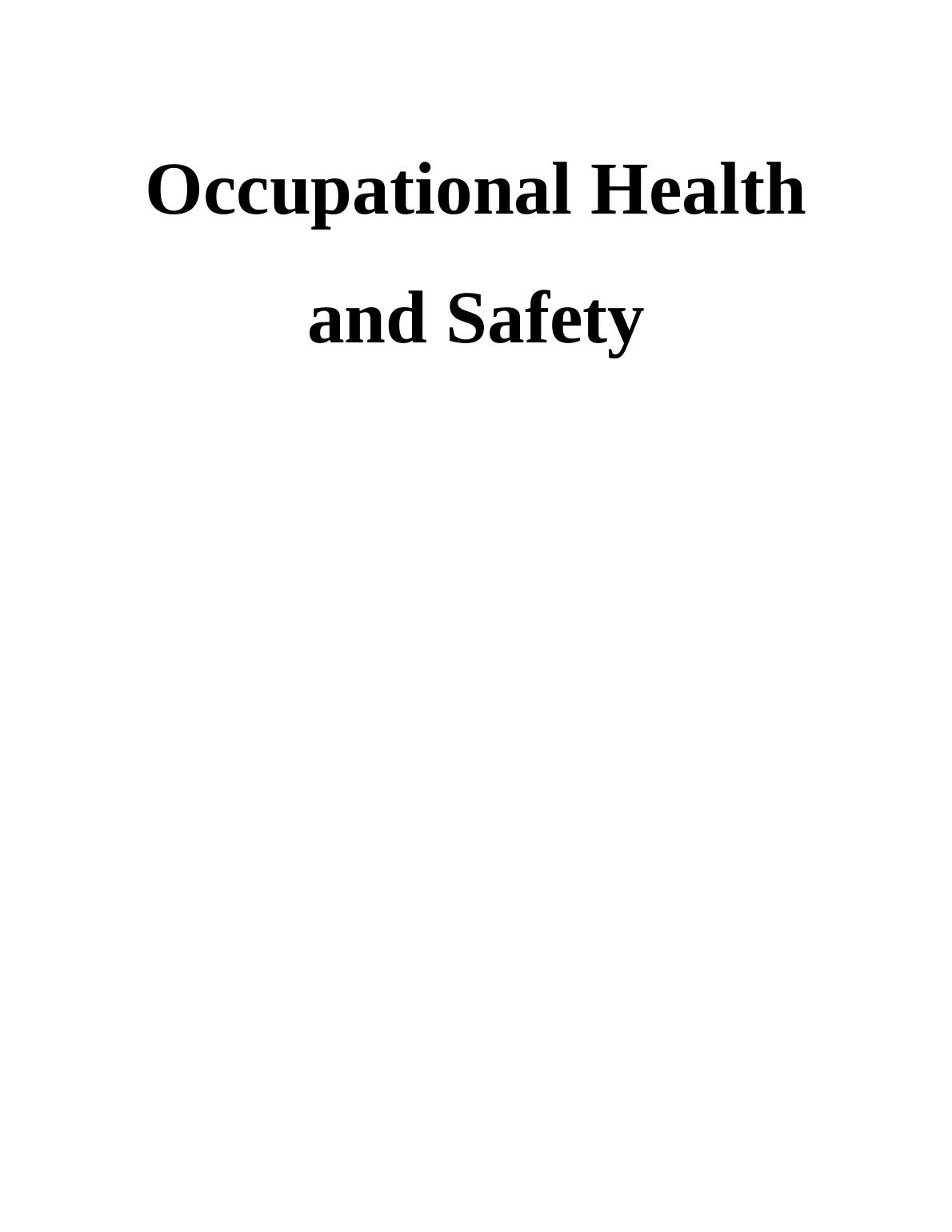 case study of occupational health and safety