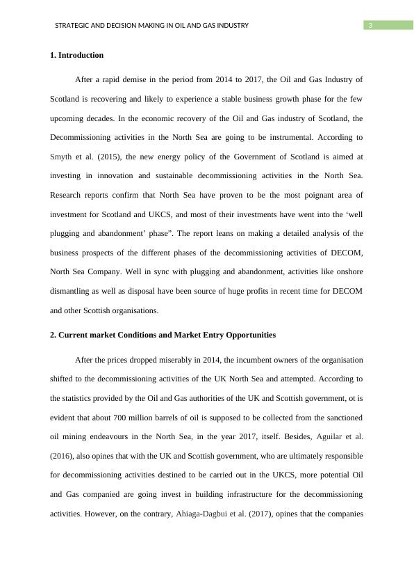 Strategic and Decision Making in Oil and Gas Industry Desklib