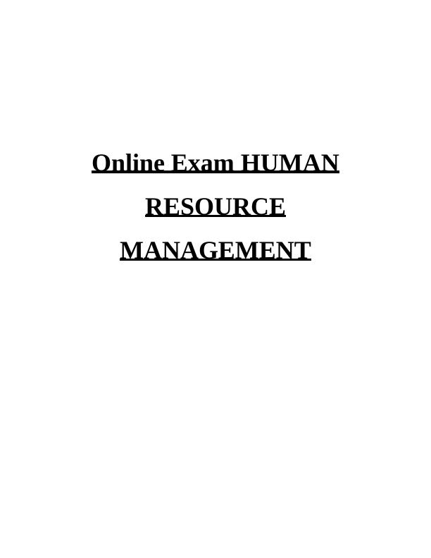 Online Exam Human Resource Management Desklib