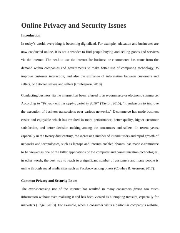 Online Privacy and Security Issues: Threats and Solutions_1