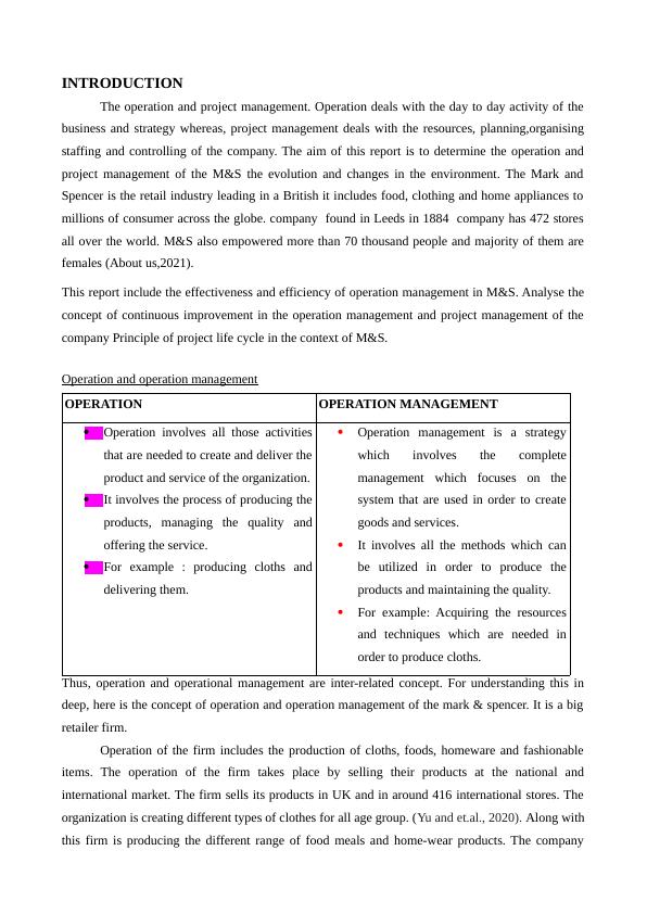 Review And Critique Of Operation Management/Project Life Cycle