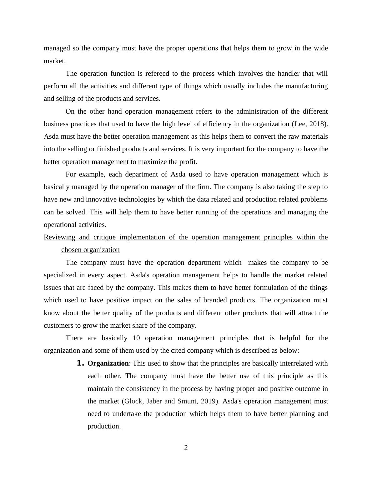 Operation and Project Management for Asda Desklib