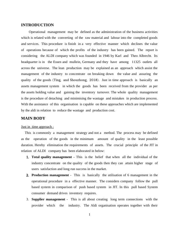 case study of operations management