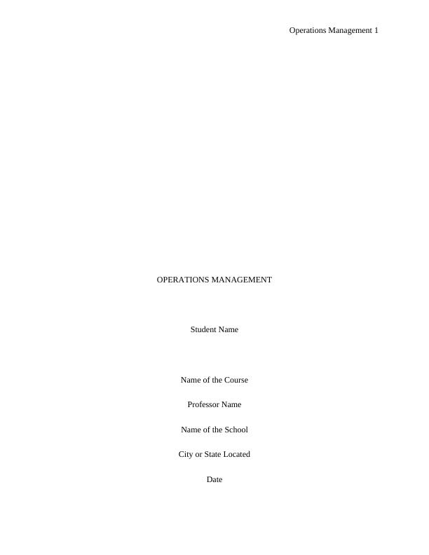 Operations Management Strategies of Minit Lube and Boeing Global Strategy_1