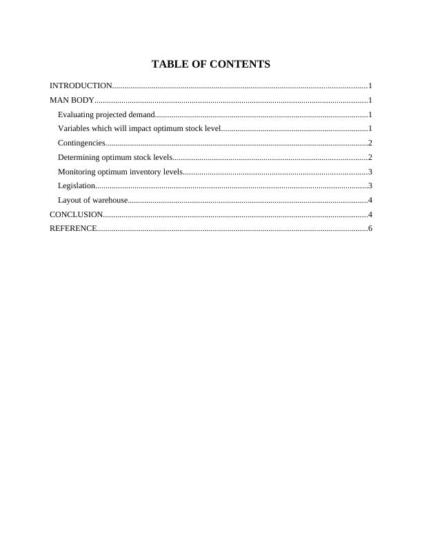 Assess and Monitor Optimum Stock Levels - Desklib