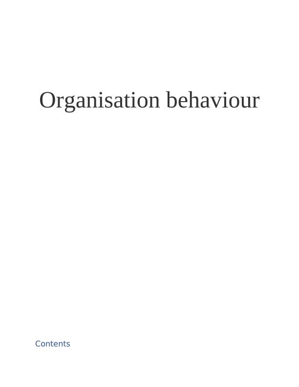 Organisation Behaviour: Analysis of Culture, Power, Politics and Motivation Theories in Sainsbury_1