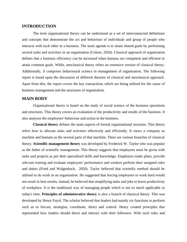 Organisation Theory Classical Neoclassical Origins Present Page 3 