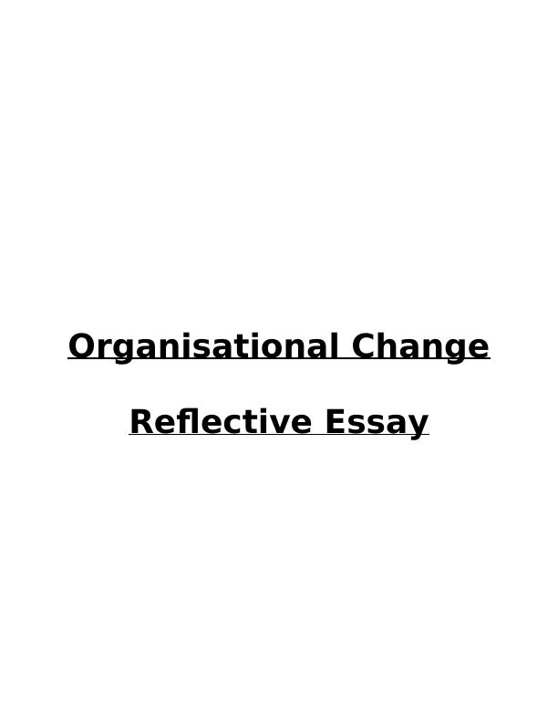 essay on organisational change